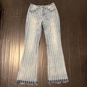 Rock & Roll Denim Striped Flare Jeans